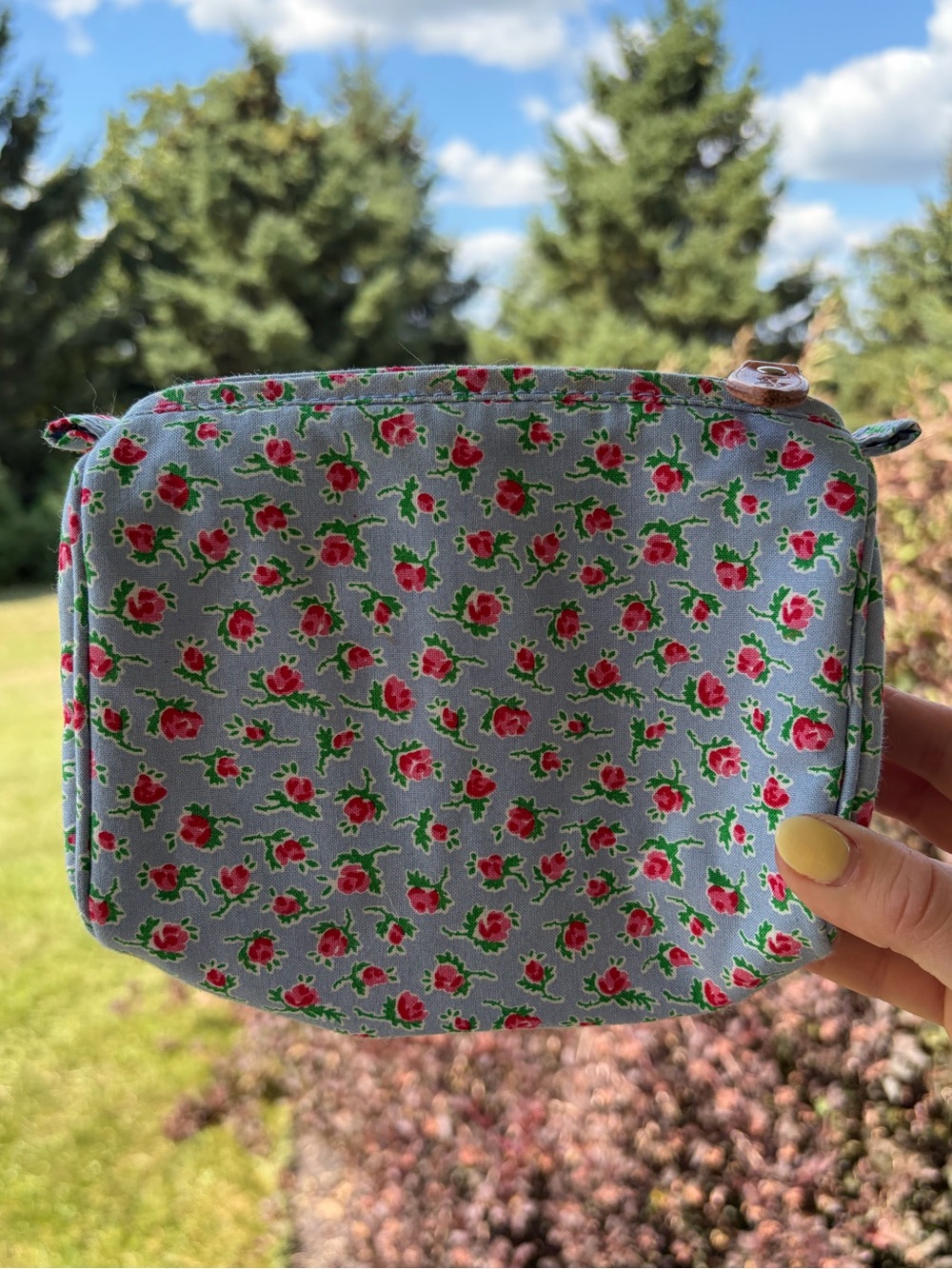 Polo Ralph Lauren cottagecore floral dainty zippered pouch cosmetic vintage bag